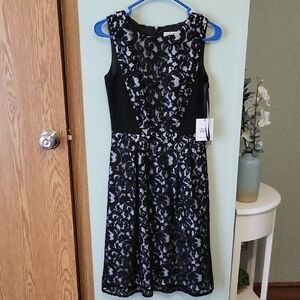 Calvin Klein Elegant Black Lace Dress